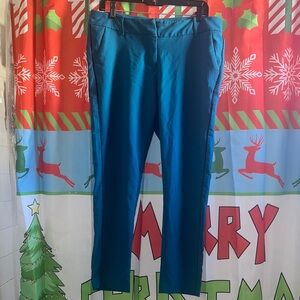 Teal Straight-Leg Pants